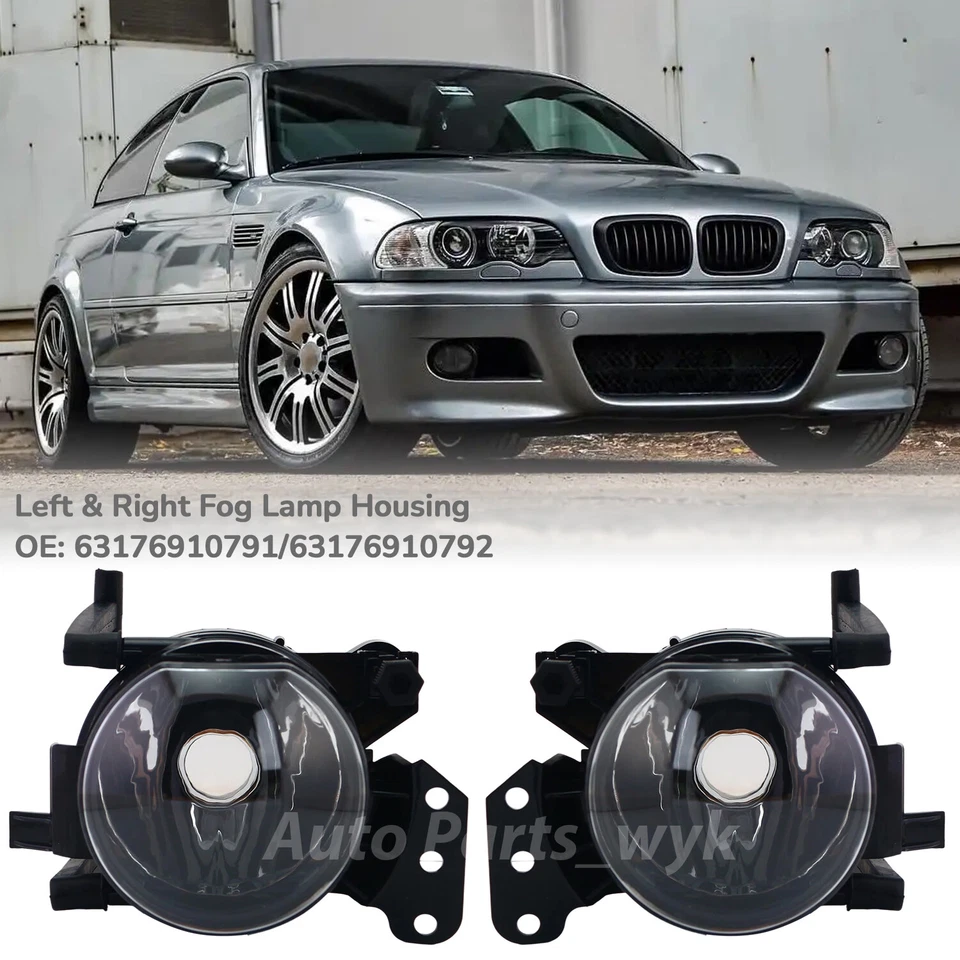 Front Bumper Fog Lights Housing For 2003-06 BMW 325Ci/330Ci 04-07 BMW 525i/530i - Imagem 1 de 4