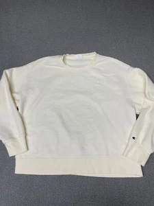 Champion Sweater Womens XL cream ivory Pullover Sweatshirt Athleisure Crew Neck - Picture 1 of 8