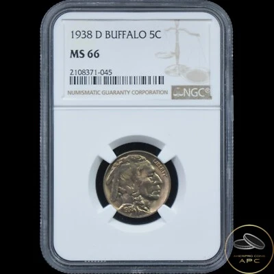 1938 D Buffalo Nickel 5C NGC MS66 Beautiful Toning++ - Image 1 of 2