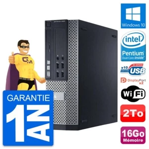 PC Dell 9020 SFF Intel Pentium G3220 RAM 16Go Disque Dur 2To Windows 10 Wifi - Imagen 1 de 6