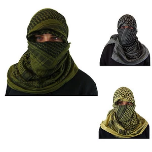 Shemagh Military Army Cotton Heavyweight Arab Tactical Desert Keffiyeh Scarf - Picture 1 of 39