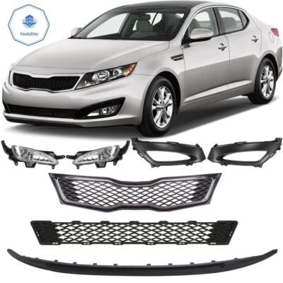 Kit de cubiertas de faros antiniebla de rejilla delantera superior/inferior para Kia Optima 2011-2013 SX/SXL Foto 1 de 4