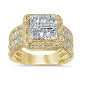 10K SOLID YELLOW GOLD 2.50 CARAT REAL DIAMOND ENGAGEMENT RING WEDDING PINKY BAND - Picture 1 of 1