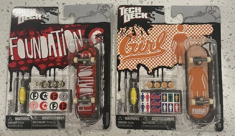 2- Tech Deck 96mm Fingerboard Sets Foundation And Girl Brand New In Box Cover