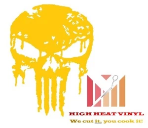 High Heat Duracoat Vinyl Firearm Stencil 1.25" x 1" - Bleeding Skull styling - Picture 1 of 3