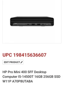 BRAND NEW - HP Pro Mini 400 G9 Desktop Computer Intel Core i5-14500T 16GB/256GB  - Picture 1 of 2