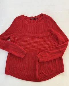 Portmans Womens Top Size Large Red Round Neck Knit Long Sleeve Jumper - Picture 1 of 9