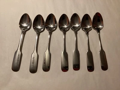 Cubiertos de acero inoxidable brillante MSE Martha Stewart MFS10 SIETE cucharas de sopa/lugar Foto 1 de 4