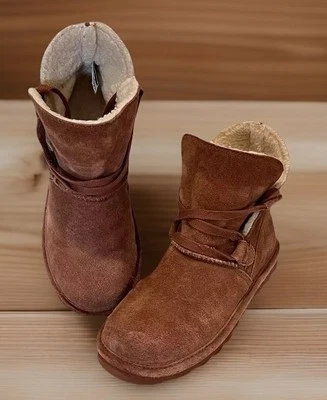 Botas Zora Bearpaw Gamuza Marrón Sherpa Forradas Piel de Oveja Cuero Para Mujer Talla 6 Usadas en Excelente Condición Foto 1 de 4