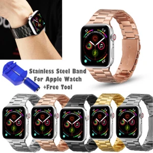 Stainless Steel For Apple Watch Strap Band +Tool Series 6/5/4/SE 38/40/42/44mm - Bild 1 von 40