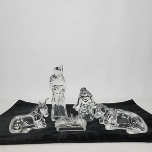 Cristal D'Arques Nativity Scene 24% Lead Crystal 5 pc Figurines Christmas France - Picture 1 of 12