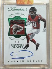 2018 Flawless Calvin Ridley Rookie Signature Gloves Patch Auto GREEN 1/3 Falcons