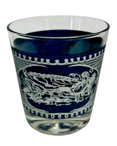 Vintage Currier & Ives Blue and White 6 Oz Old Fashioned Glass Replacement - Picture 1 of 10