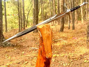 Custom Handmade Carbon Steel Blade Straight Long Viking Sword-Hunting-36 inches - Picture 1 of 6