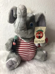 Vintage 1993 COCA COLA Brand Elephant Play By Play Toy Novelty Plush Collection - Picture 1 of 11