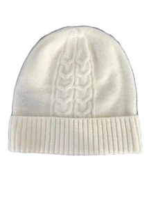 CHARTER CLUB One Size 100% Cashmere Beanie Hat Ivory White Lightweight NEW B1 - Picture 1 of 4