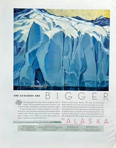 1935 Anzeige siehe Alaska Jahr Die Gletscher sind größer Alaska Steamship Co - Bild 1 von 1