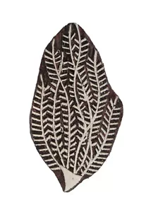 Seaweed Seaside Wooden Stamp Indian 3.5 x 6.6cm Hand Carved Printing Block - Picture 1 of 3