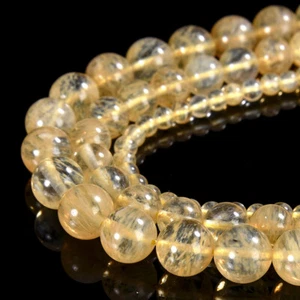 Yellow Cherry Quartz Gemstone Round 4MM 6MM 8MM 10MM 12MM Loose Beads (D551) - Picture 1 of 3