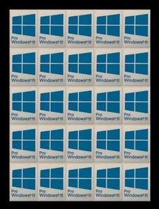 25 PCS Sticker for window 11 Pro Blue Badge Logo Decal Cyan Color 16mm x 23mm - Picture 1 of 1