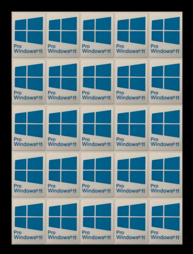 25 PIEZAS Pegatina para Ventana 11 Pro Azul Insignia Logo Calcomanía Color Cian 16mm x 23mm Foto 1 de 1