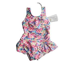 FLORENCE EISEMAN Tropical Tides Floral Swimsuit With Hip Ruffles Baby Girl 2t - Picture 1 of 11