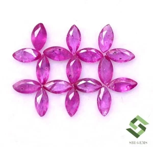 4x2 mm Natural Ruby Marquise Cut Lot 18 Pcs 1.24 CTS Calibrated Loose Gemstones - Picture 1 of 5