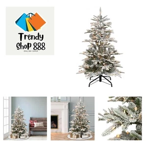 4.5 Foot Pre-Lit Flocked Aspen Fir Artificial Christmas Tree with 250 UL-List... - Picture 1 of 6