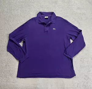 LACOSTE Herren Poloshirt Polohemd Gr. XL Regular Logo Polo Langarm 21120 Lila - Bild 1 von 10