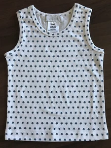 BNIP Boy's Sz 3 Lulu & George Brand Pure Cotton Blue Star Print Singlet Tank Top - Picture 1 of 1