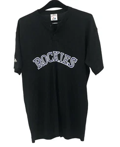 Colorado Rockies MLB Majestic T-Shirt Size: XL Sparkle Silver/Purple Logo - Picture 1 of 5