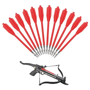 6.8" Red Plastic Fishing Bolts Arrows for 50 to 130 Pounds Crossbow 12PCS - Picture 1 of 9