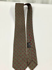 Vintage Mid Century Silver Grey W/ Black Red Pattern Italian Skinny Tie 