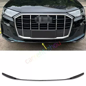 For AUDI SQ7 2020-2024 Stainless Front Bumper Lip Molding Strip Trim Black Gloss - Imagen 1 de 4