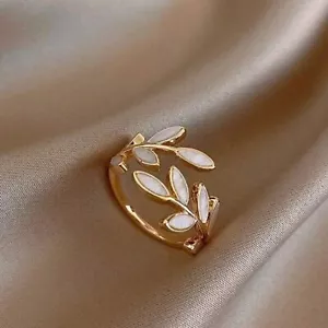 Leafy Serenity Cuff Ring Cream - Picture 1 of 4