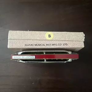 Suzuki Folkmaster 10-Hole B Key Harmonica W/ Case~ VINTAGE~ Made in JAPAN - Picture 1 of 5