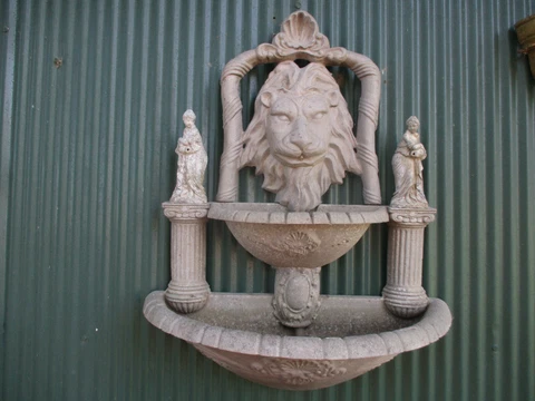 STUNNING LION AND GODDESS' VINTAGE CAST ALUMINUM GARDEN WALL LAVABO FOUNTAIN Cover