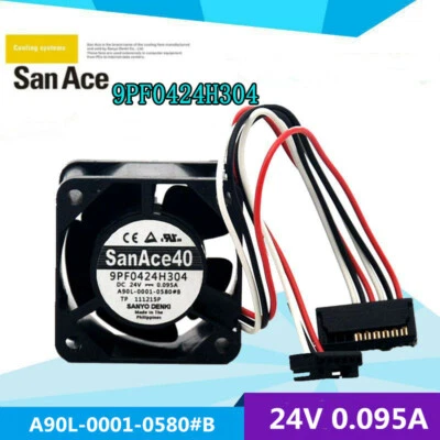 SANYO SanAce 40 9PF0424H304 A90L-0001-0580#B 4CM Fanuc Fan DC24V 0.095A - Image 1 of 4