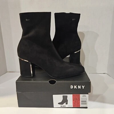 Bota de Salto DKNY Feminina Stretch Cavale / Cor Preta / Tamanho 6.5 / Nova - Imagem 1 de 4