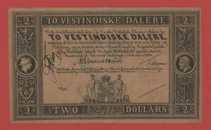 DANISH WEST INDIES 2 DALERE L. 1898 PICK # 8r XF. - Picture 1 of 2