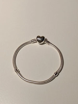Pandora Moments Herz und Schlangen-Gliederarmband Sterling-Silber 590719-18 - Bild 1 von 4