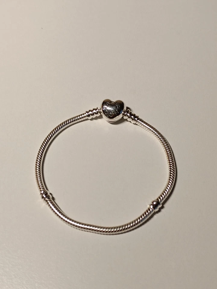 Pandora Moments Herz und Schlangen-Gliederarmband Sterling-Silber 590719-18 - Bild 1 von 4