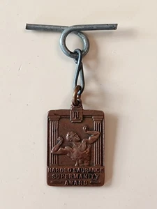 Unusual Harold Lawrence SUPERMANITY Award Medal 1938 Bodybuilding? (2122) - Picture 1 of 7