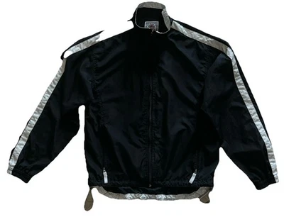 Chaqueta de Pista Vintage Active Club Cremallera Completa Pequeña Negra Blanca Hecha en Rusia Foto 1 de 4
