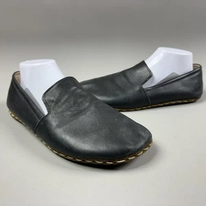 Nefes Damenschuhe Größe 11 schwarze Leder-Slipper Halbschuhe flache handgefertigte bequeme - Bild 1 von 10