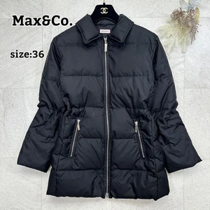 Max&Co. MaxMara Long Quilted Coat Logo Zip Lightweight Collar Included - Picture 1 of 12