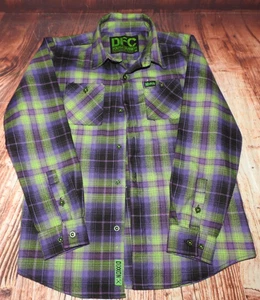 Jugend Medium 8/10 Dixxon Misfits 1.0 Jugend lila grün Langarm Flanell - Bild 1 von 11