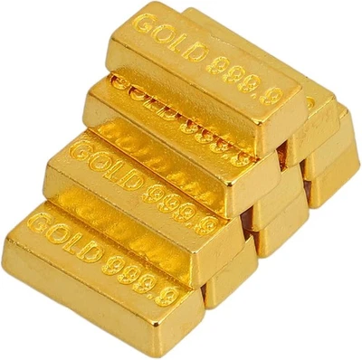 30Pcs 1:12 Dollhouse Miniature Faux Gold Bullion Bar Fill Wealth Accessories - Image 1 of 4