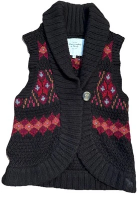 Chaleco Suéter Abercrombie Talla Mediana HYGGE Boho Mezcla de Lana Cottage Foto 1 de 4