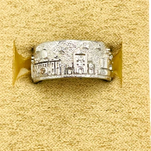 Karis natürlicher champagnerfarbener Diamant Akzent Bandring in Platin Bond Israel Judaic - Bild 1 von 13